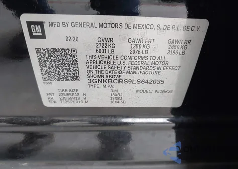 2020 Chevrolet Blazer Fwd 2Lt z USA, uszkodzony, nr VIN 3GNKBCRS9LS642035